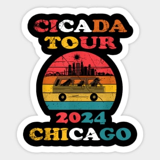 Great Cicada Comeback Tour 2024 Chicago Insect Sticker